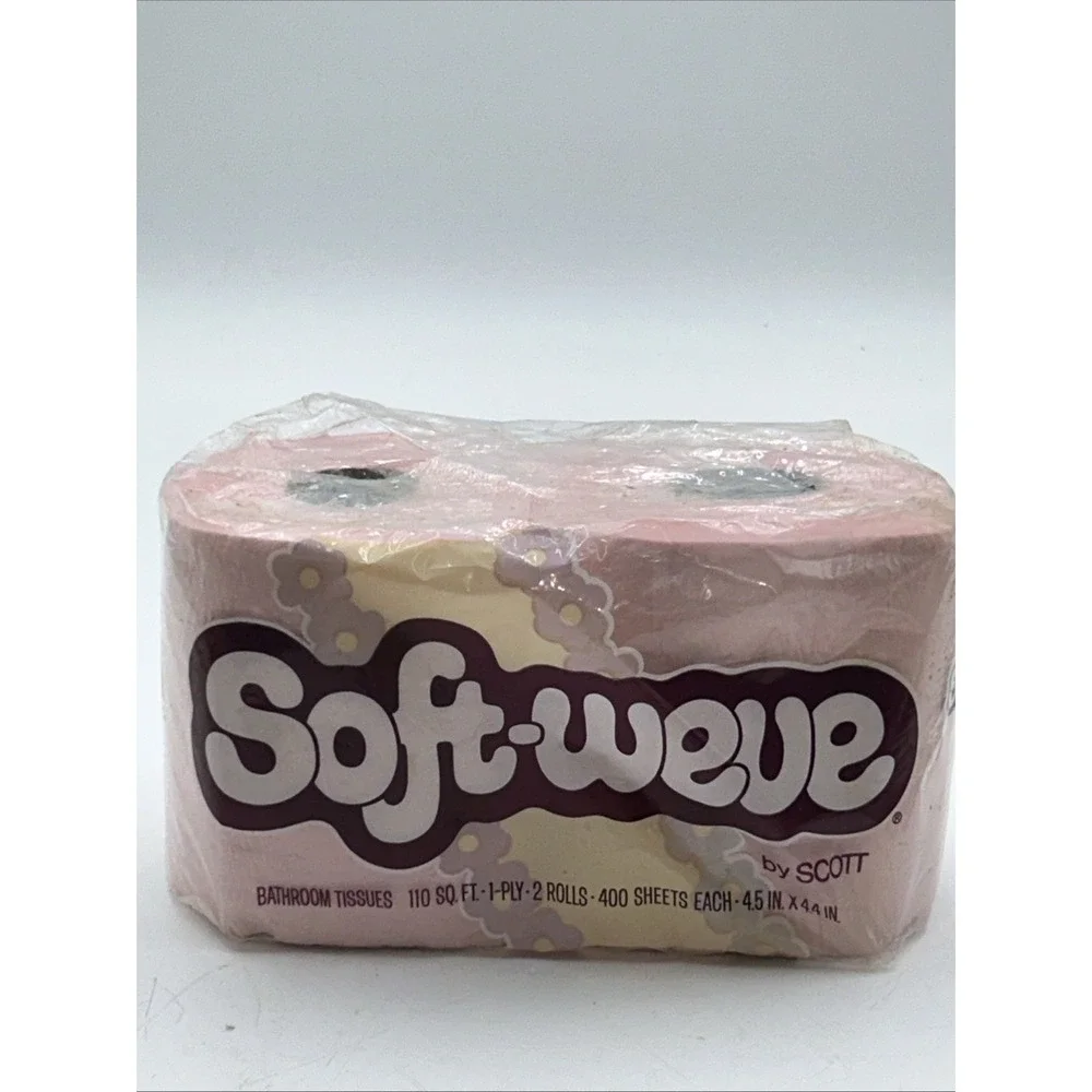 Vintage Scott Toilet Paper Soft-Weve Pink Pastel 1980 Original Package TV Prop